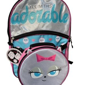 Kids Girls Secret Life of Pets Backpack & Lunch Bag Set NEW